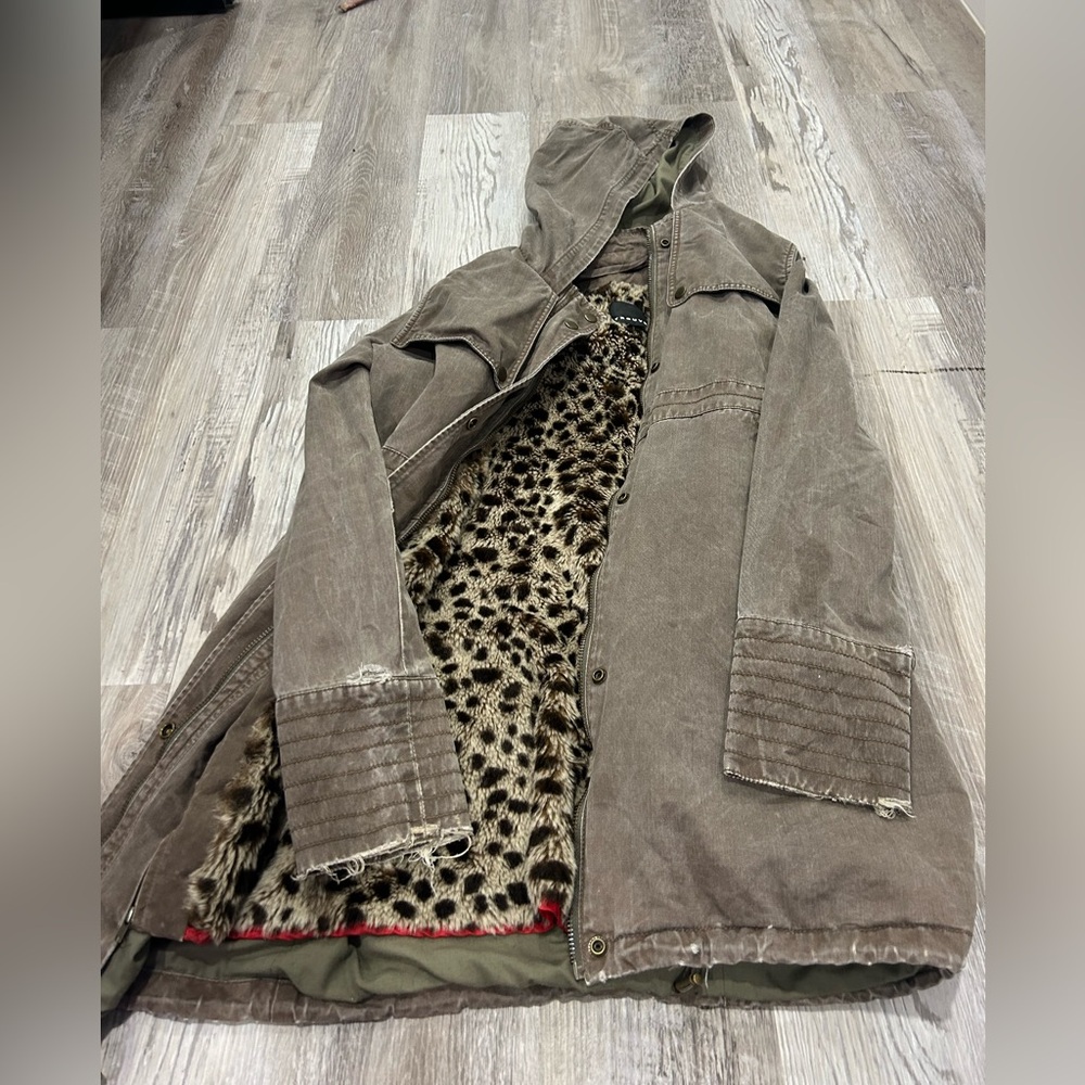 Jacket with fur liner and detachable vest